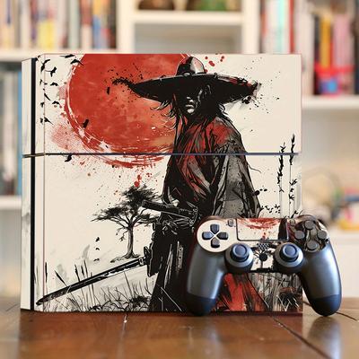 TEMU 3pcs Japanese Style Self-adhesive Skin Decals For Ps4 Console & Controllers - Scratch & Water Resistant Pvc Stickers Image