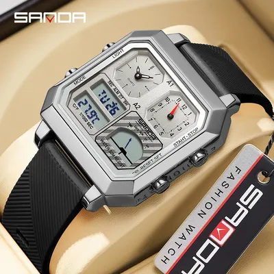 SANDA Mode LED Digital Männer Quarzuhr Multifunktions Smart Thermometer Leucht Datum Outdoor Sport Elektronische Armbanduhren