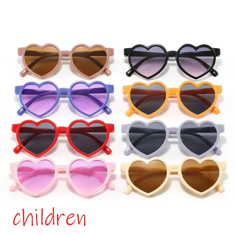 1/3/6PCS Kinderbrille mit Liebesmotiv für Babys, süßer Sonnenschutz und UV-Schutz, herzförmige männliche und weibliche Kinderbrille Image