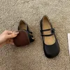 Schwarze japanische Stil Lolita runde Zehen Damen Schuhe Wohnungen Mary Jane flache Damenschuhe Gothic Mokassins echte Mark Mode l