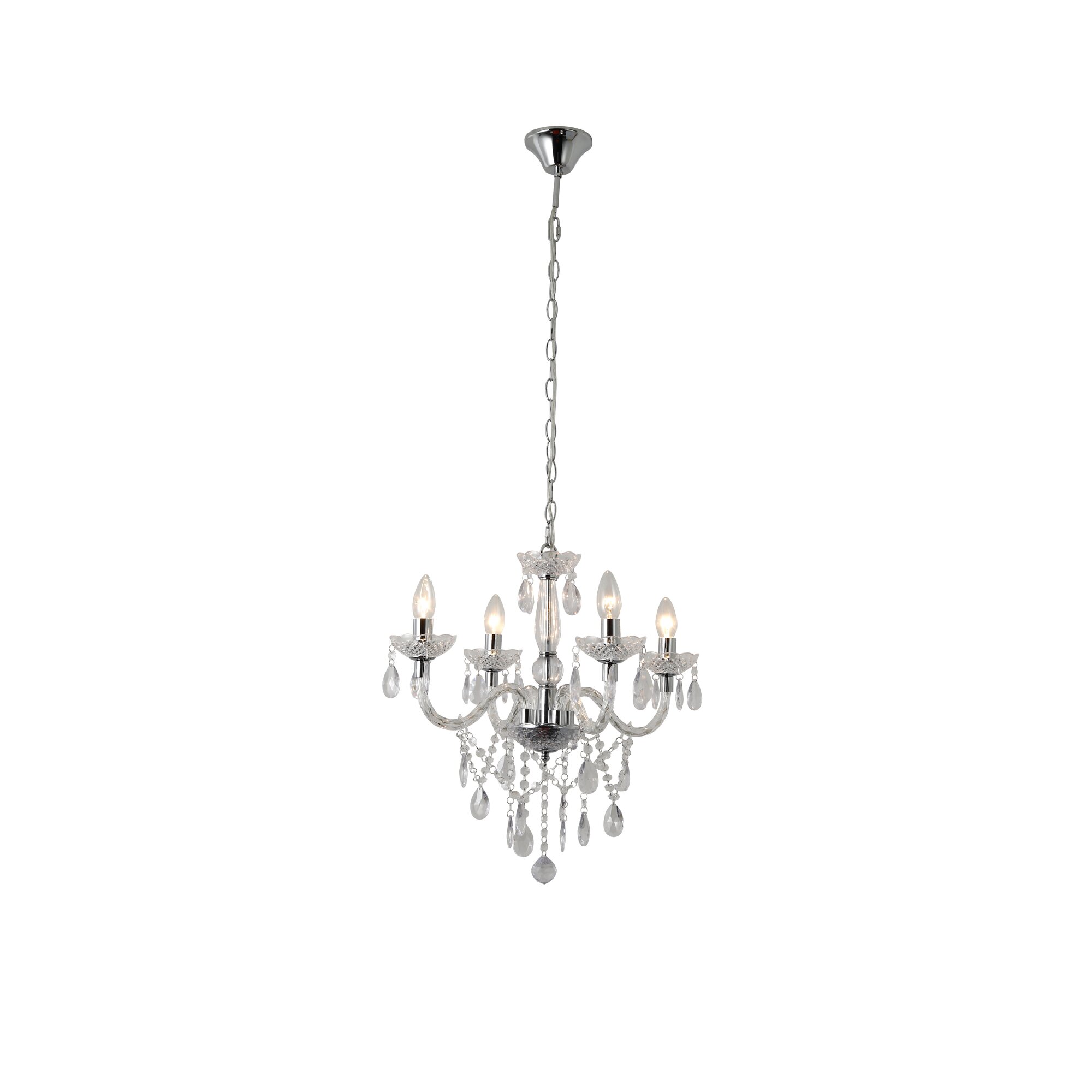 SalesFever »Luxe« Kronleuchter 4-flammig transparent 52x120x52 cm