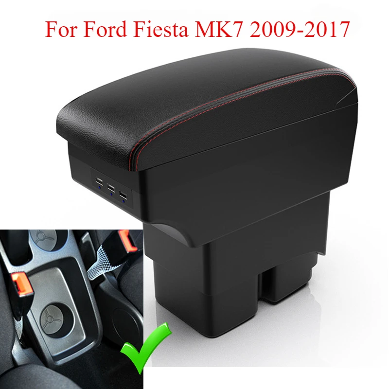 Für Ford Fiesta Auto Armlehne box Für Ford Fiesta MK7 2009-2017 Lagerung Innen details 2010 2011 2012 2013 2014 2015 2016 Image