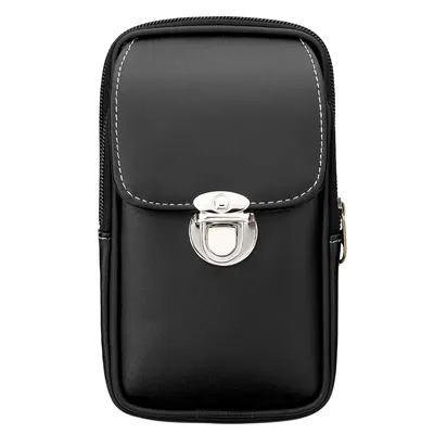 Vertikale Leder Handy Tasche Gürtel Clip Holster Tasche Schnalle Brieftasche Karte Halter Abdeckung Für 3,5 zoll-7,5 zoll Telefon iPhone Samsung