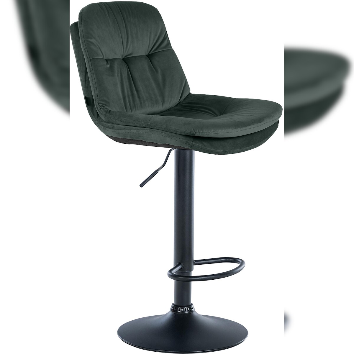 CLP Barhocker Laurel Samt dunkelgrün/Metall matt schwarz Image