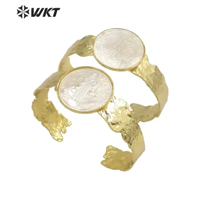 WT-MPB083 WKT 2025 Fashion Style MOP Round Cuff Bangle Beautiful Good-Quality Wedding Gift Party