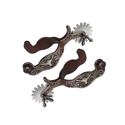 2x Horse Spurs Anti Rust Western Style Spur for Competition Equipments Men Silver