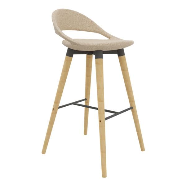 fm Büromöbel Barhocker »ELAN« 4-Fuß-Gestell beige