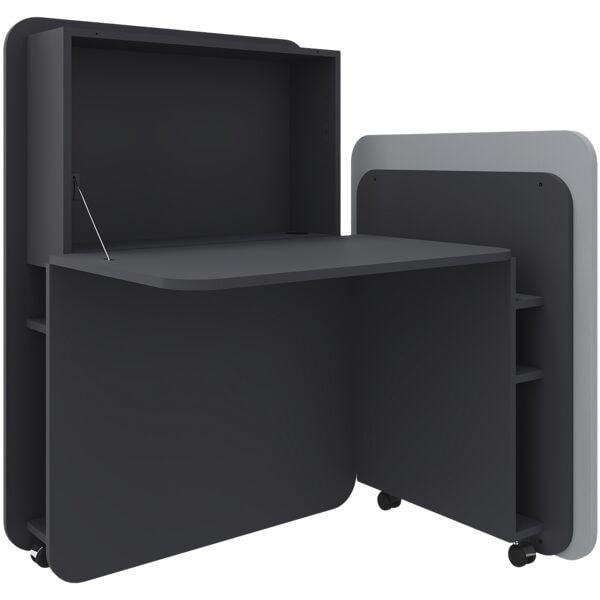 fm Büromöbel Sekretär »FLATup« rechts öffnend graphitfarben blau, 107x126x91 cm Image