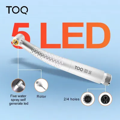 Dental 5 LED Light High Speed Handpiece Shadowless E-Generator Air Turbine for Dentist 2/4 Holes 5