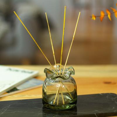 'Mexican-Made Classic Clear Recycled Glass Incense Diffuser'