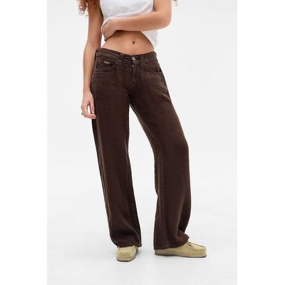 BDG Chocolate Kayla Linen Trousers - Brown XL at Urban Outfitters