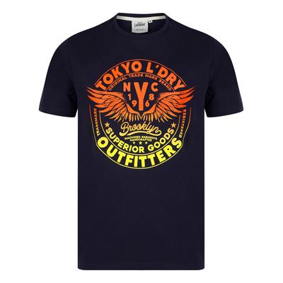 T-Shirts Manor Gradient Print Motif Cotton Jersey Crew Neck T-Shirt in Inkling / XL - Tokyo Laundry