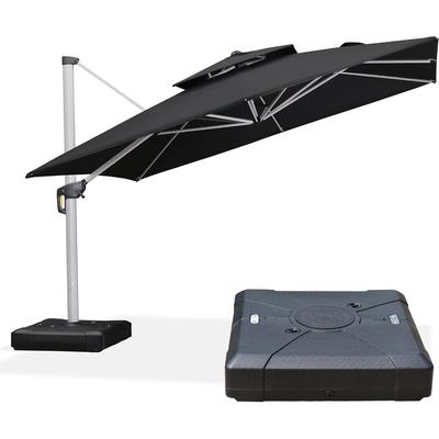 PURPLE LEAF 12ft Square Patio Umbrella Cantilever Umbrella with Base Included