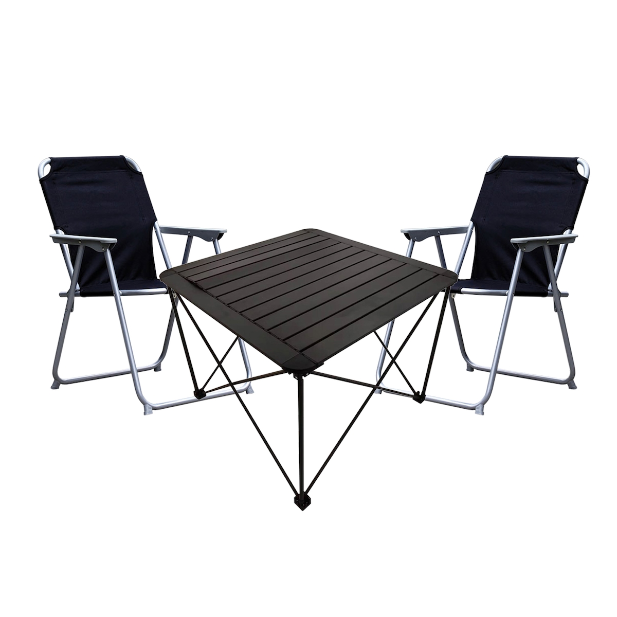 Mojawo 3teiliges Campingmöbel Set Campingtisch Campingstuhl L70xB70xH56cm Image