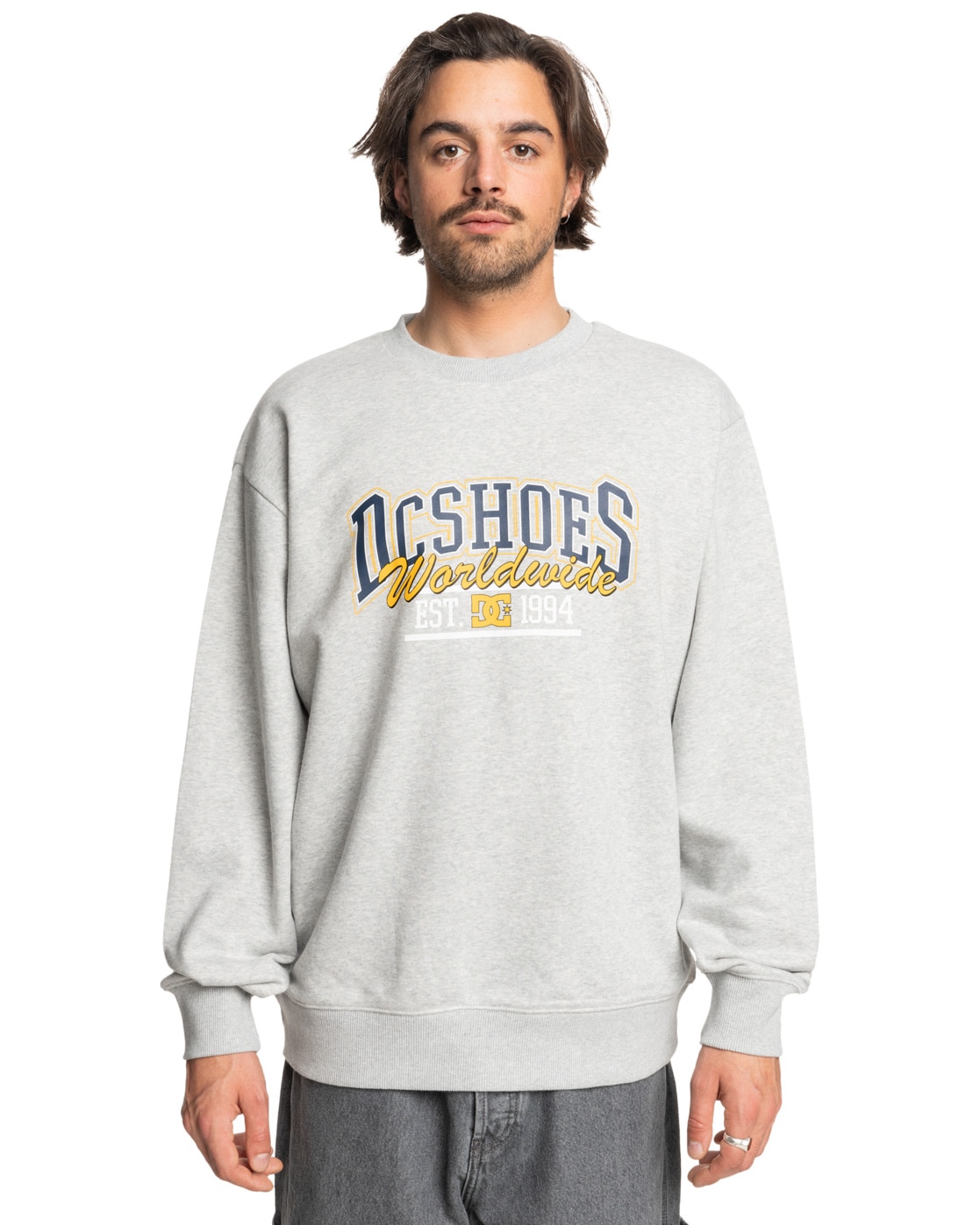 Sweatshirt DC SHOES "Tailgate", Herren, Gr. S, grau (light erdgrau), 55% Baumwolle, 25% Baumwolle, 20% Polyester, Sweatshirts Sweatshirt