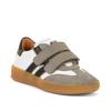 Sneaker FRODDO "Barefoot Base", Kinder, Gr. 35, grau (grau, schwarz), Leder, colorblocking, casual, Schuhe, Retro Sneaker, Klettschuh, Sneaker mit Lederfutter