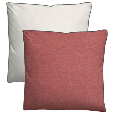 Kissenbezug BIBERNA "Hermal Flanell mit Reißverschluss, Melange-Optik, Wendekissenbezug", rot (chili), B:40cm L:40cm, Flanell, Obermaterial: 100% Baumwolle, Kissenbezüge, Feinflanell, Made in Germany zertifiziert, kuschelig weich, mit Paspel Image
