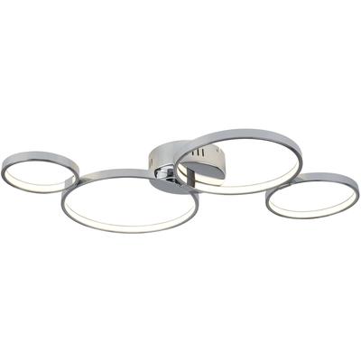 SEARCHLIGHT LED Deckenleuchte "Deckenleuchte Solexa, 1-flammig", chrom und weiß, H: 7,40cm, Lampen, Minimalistisches Amb