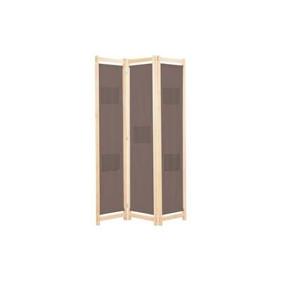 vidaXL 3-teiliger Raumteiler Braun 120 x 170 x 4 cm Stoff Image