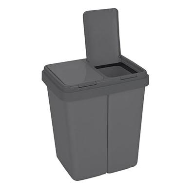 TEMU Wastebasket 2 Compartments, Bio Waste Bin, Paper Basket, Trash, Tabletop Trash Can, Kitchen, Bathroom, , Plastic, , . 45 X 32 X 51 Cm Image