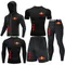 Red Bull Primavera, Estate e Autunno Abbigliamento sportivo da riscaldamento Set da uomo Abbigliamento sportivo a compressione Set lungo da 5 pezzi Abbigliamento sportivo da corsa