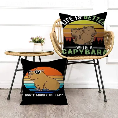 Nette Cartoon Capybara 45*45 cm Kissen Abdeckung Kissen Abdeckung Dekor Kissen Hause Kissenbezug Für Image