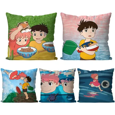 1pc P-ponyo Animierte Film Kissen Fall Quadrat Kissen Schlafzimmer Sofa Freizeit Komfort Kissen Auto Image