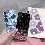 Hülle für Samsung Galaxy S25 Plus Ultra Clear Painted Flowers Rückseite für Samsung S25 Ultra S25+