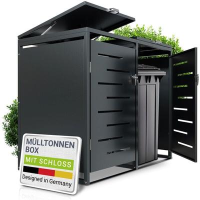 Juskys - Mülltonnenbox Arel - Metall Gartenbox für 120l Mülltonnen - Aufbewahrungsbox abschließbar Image