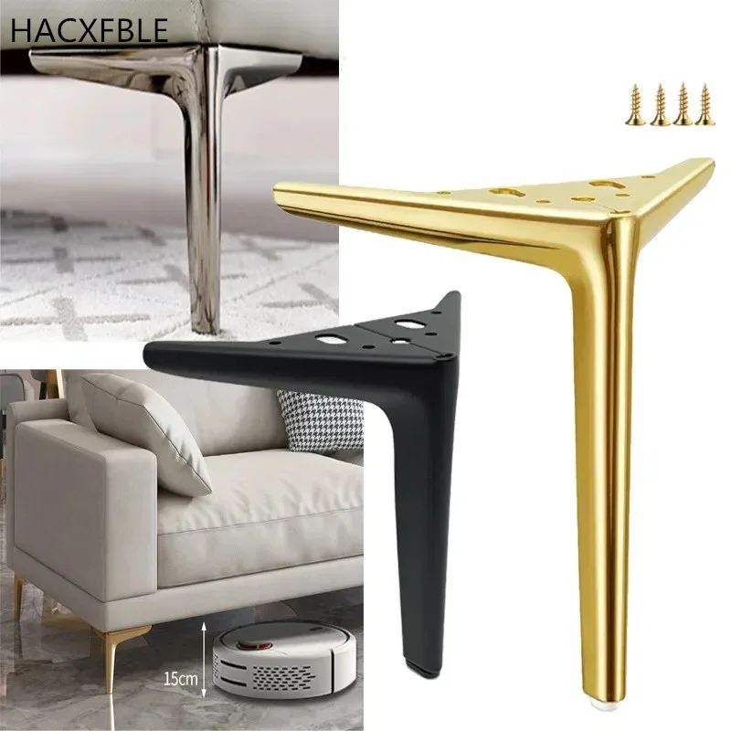 4 pièces pieds de meubles en métal meuble TV lit Table basse jambe noir or argent bureau tabouret chaise pied canapé matériel jambe de remplacement