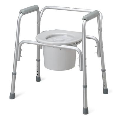 Aluminum Bedside Commode, 4/CS (MDS89664A) Case of 4 Medline