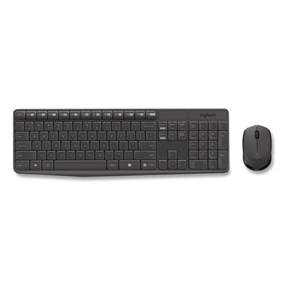 Logitech MK235 Wireless Keyboard and Optical Mouse Combo, 2.4 GHz Frequency, 33 ft Wireless Range, Black (LOG2622126) Each Logitech® Cordless Keyboard