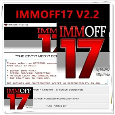 Best Selling Latest IMMOFF17 Software for EDC17 MED17 ECU Immo Off Program EEPROM Immo Patch & Flash Checksum Correction