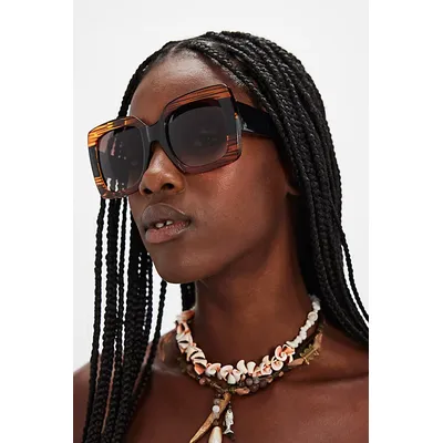 Sugar Oversized Square Sunglasses at Free People in Tort/Black