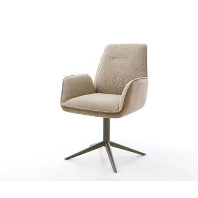 DELIFE Drehstuhl Zoa-Flex Materialmix Schlamm Fußkreuz Effektfinish Titan 360° drehbar Wippfunktion Taschenfederkern, Esszimmerstühle Image