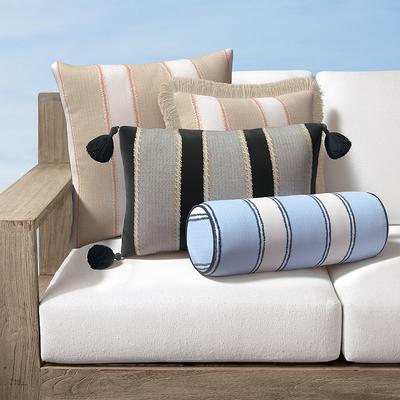 Galia Stripe Indoor/Outdoor Pillow - Sand, 20