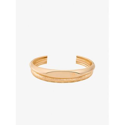 Michael Kors Logo Engraved Cuff Gold One Size