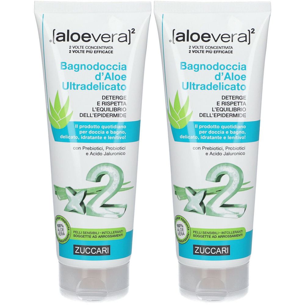 ZUCCARI Bagnodoccia d’Aloe Ultradelicato 2x250 ml Schiuma da bagno