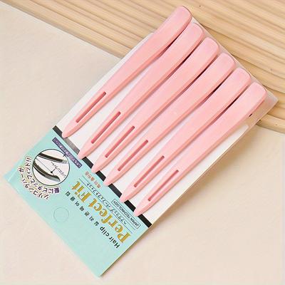 TEMU 6pcs Hair Styling Clip Set - No-crease, & Rubber Band Designs For All Hair Types - Bangs, Partitions & Updos Image