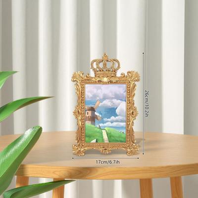 "TEMU Elegant Photo Frame - 7x10" Resin & Glass, Wall Or Desktop Display, Home Decor & , Picture Frame," Image