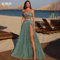 LORIE abito da sera formale con spacco alto abito da sera saudita abito da ballo due pezzi abito da sera saudita a-line abiti da ballo lucidi 2024