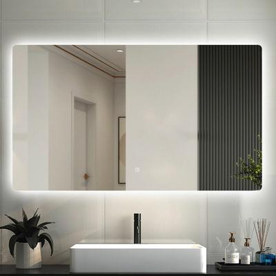 Led Spiegel mit Beleuchtung Badezimmerspiegel Kaltweiß Dimmbar Wandspiegel mit Touch- und Image