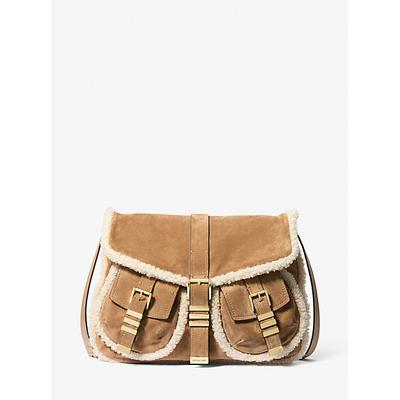 Michael Kors Darrington Large Suede and Shearling Messenger Bag