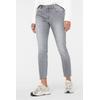 Slim-fit-Jeans SENSES.THE LABEL, Damen, Gr. 30, Normalgrößen, grau (easy grau), Material: 72% Baumwolle, 27% Polyester, 1% Elasthan, Abriebeffekte, casual, slim fit, Jeans, mit Used-Waschung