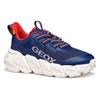 Sneaker GEOX "J FLEXYPER FAST BOY", Kinder, Gr. 32, blau (navy, orange), Textil, Synthetik, sportlich, Schuhe, Chunky Sneaker, Laufschuh, Sportschuh mit praktischem Gummizug