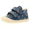 Lauflernschuh NATURINO "COCOON VL PR.REX", Kinder, Gr. 22, blau (blau dino), Glattleder, Kalbsleder, bedruckt, animal-print, sportlich, Schuhe, Barfußschuh mit Klettverschluss, Größenschablone zum Download