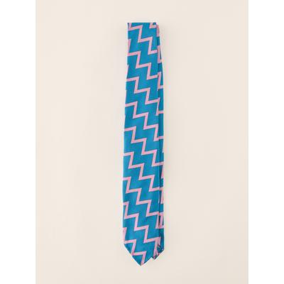 J.McLaughlin Men's Silk Tie in Artillery Blue/Pink