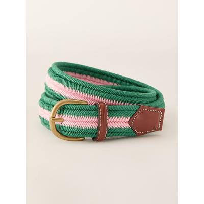 J.McLaughlin Men's Ray Belt in Stripe Green/Pink, Size Small | Cotton