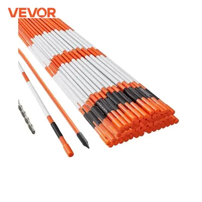 VEVOR Driveway Markers 48 inch 0.4 inch Diameter Fiberglass Poles Snow Stakes For Parking Lots