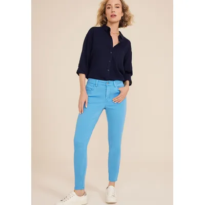 Maurices Women's Jeans High Rise Color Jegging Blue Denim Size X Large